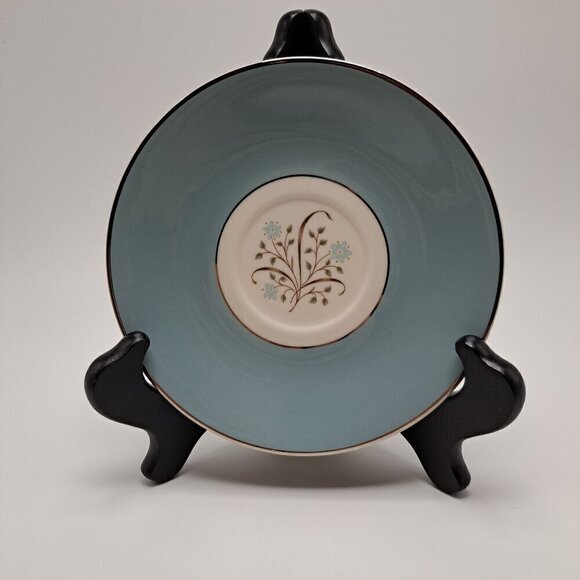 Vintage Blue Meadow Breeze Syracuse Saucer Plate 6"- Blue Rim & Flowers - Picture 1 of 3